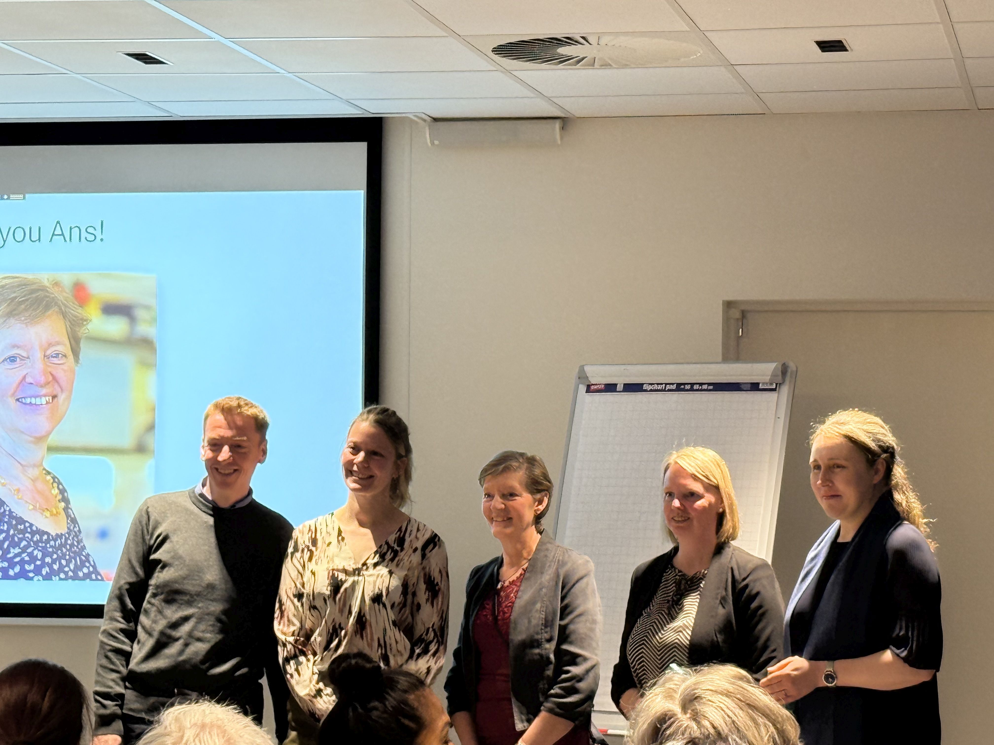 Keynote speakers (from left to right): Prof. Dr. Rod Mitchell, Dr. Jillis van Maaren, Prof. Dr. Ans van Pelt, Prof. Dr. Ellen Goossens, Prof. Dr. Nina Neuhaus