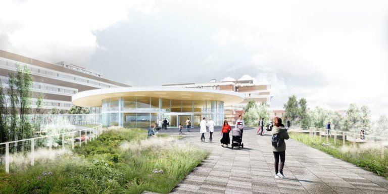 Metamorfose voor hoofdingangen AMC-locatie