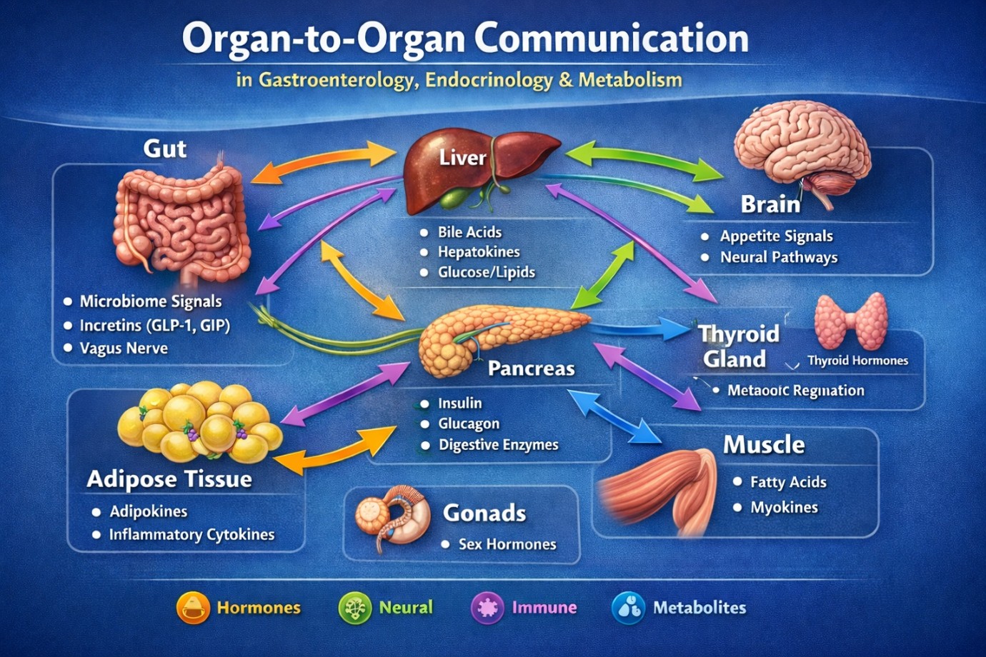 Organ-to-organ communication