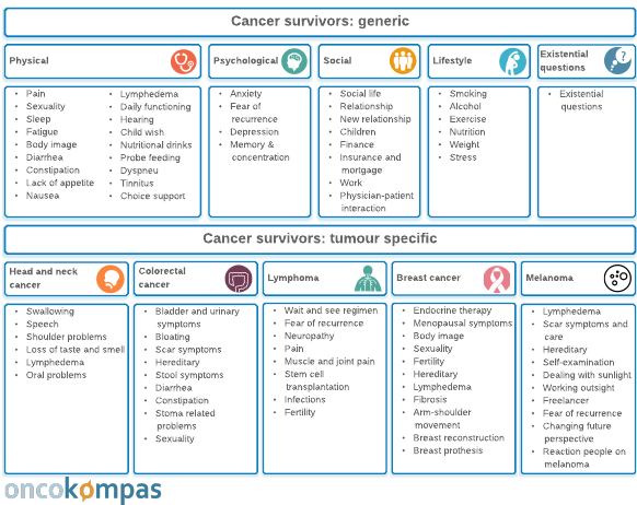 Schematic representation with Oncokompas tumor types
